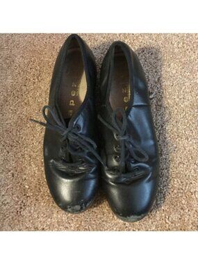 capezio black leather tap shoes